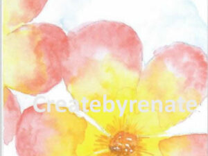 Roze, gele bloem groot Nr. 53